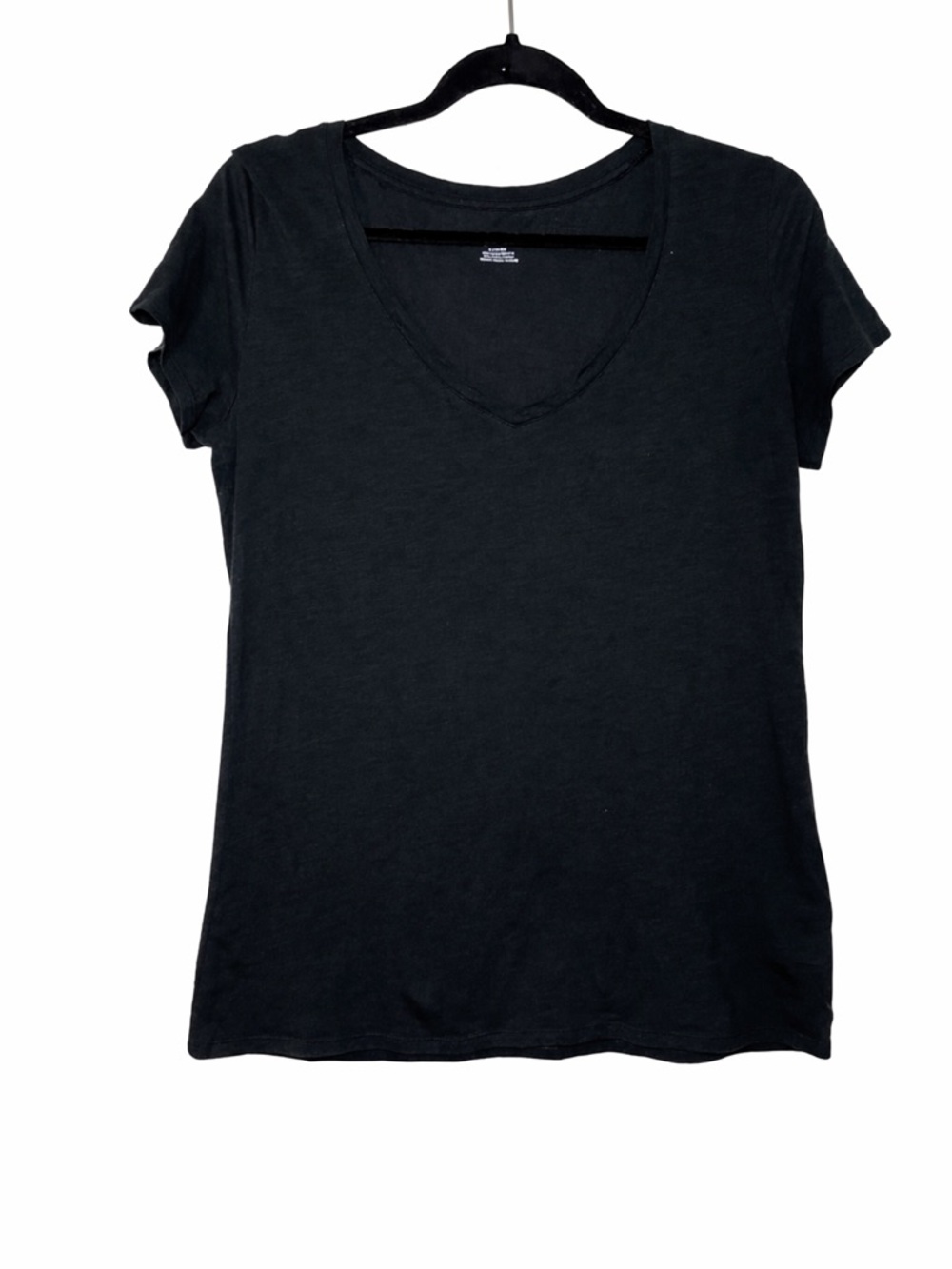 Victoria’s Secret Pink V-Neck Short Sleeve Women’s Black Tee Size Medium